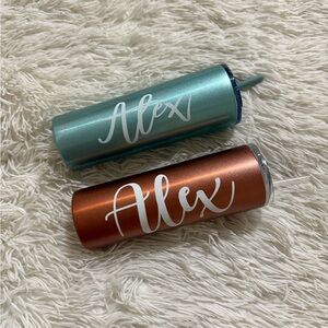 Personalized Alex Teal and Rose Gold Tumblers - NEW